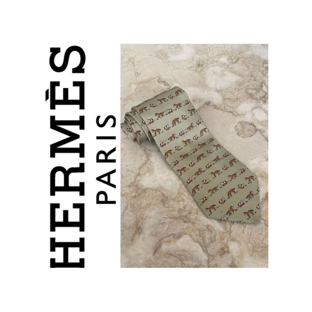 Authentic HERMES Paris Equestrian Rocking Horse 100% Silk Tie